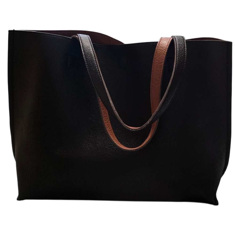 Sophisticated Black and Brown Tote Bag.